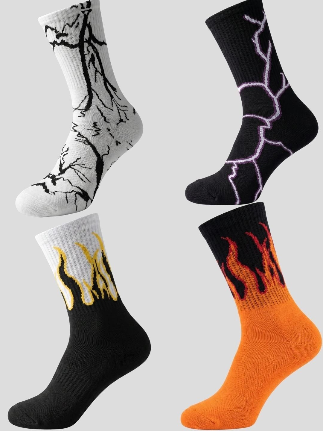 Moda Rapido Men Pack of 4 Cotton Blend Patterned Above Ankle Socks-picture-54