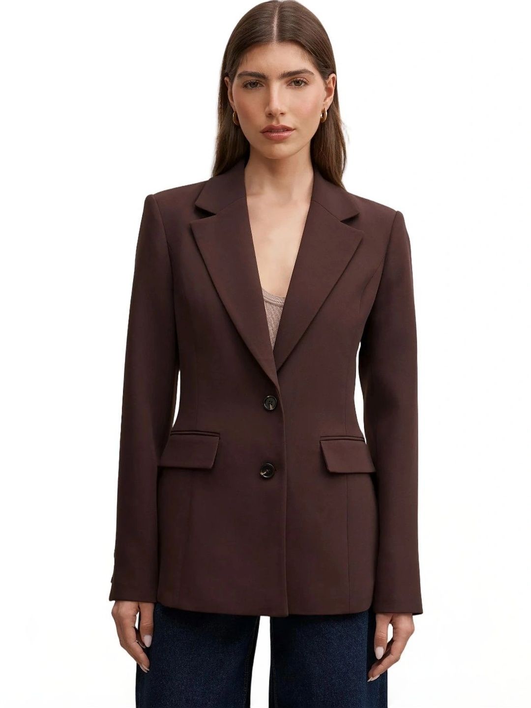 Forever New Notched Lapel Single-Breasted Formal Blazers-picture-24