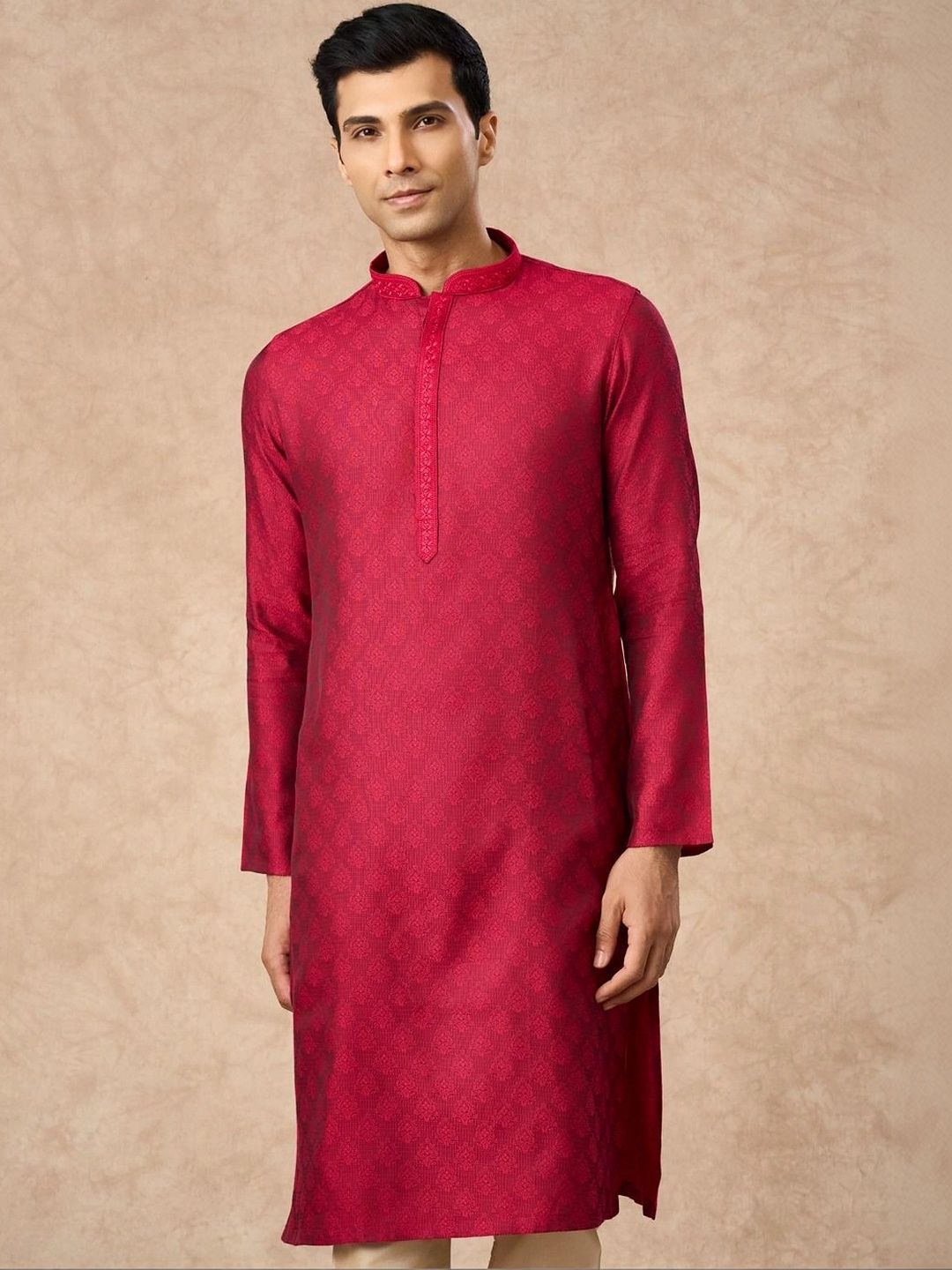 Manyavar Men Ethnic Motifs Regular Thread Work Kurta with Pyjamas-picture-23