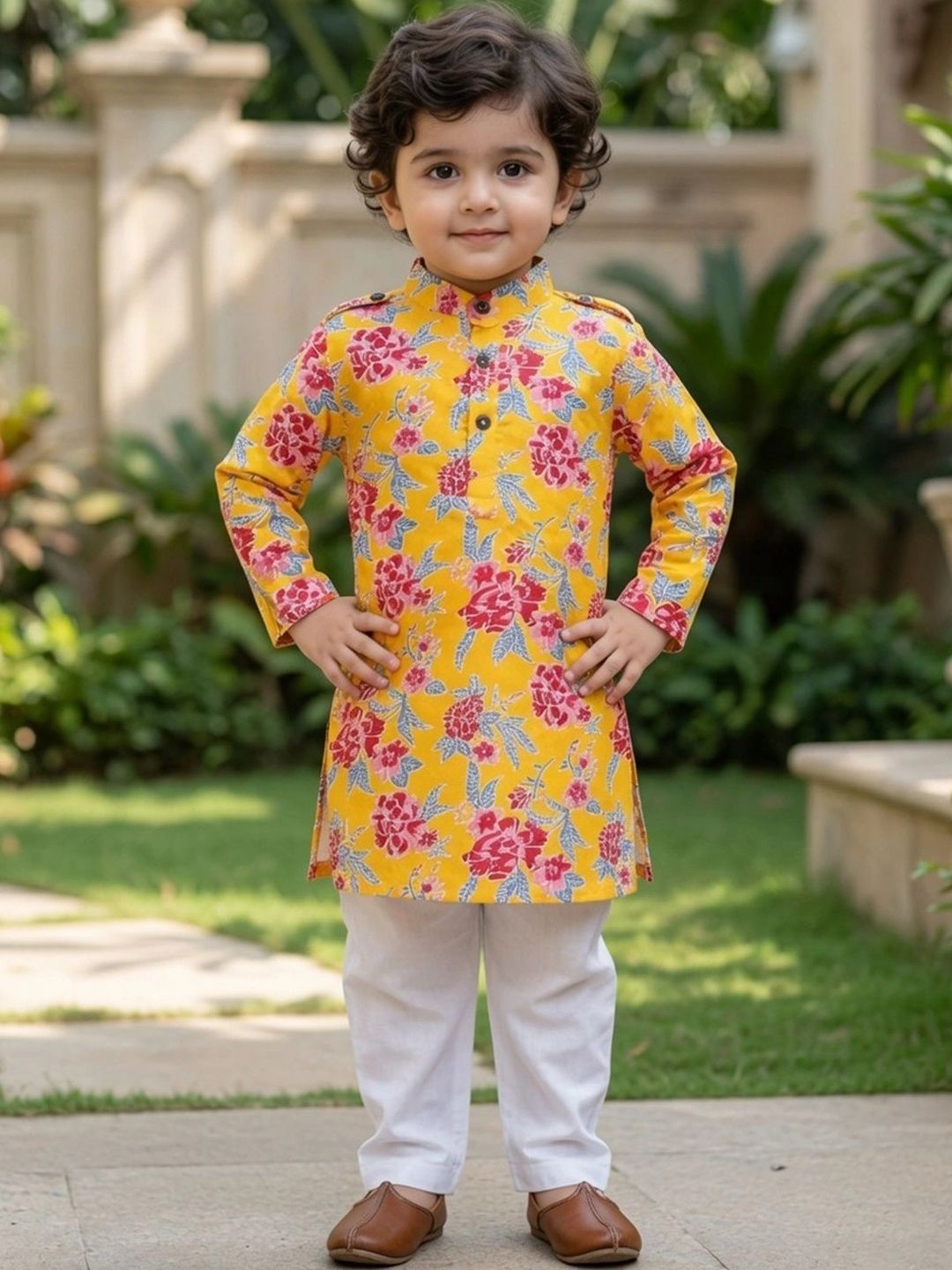 Cutiekins Boys Floral Printed Regular Kurta with Pyjamas-picture-23