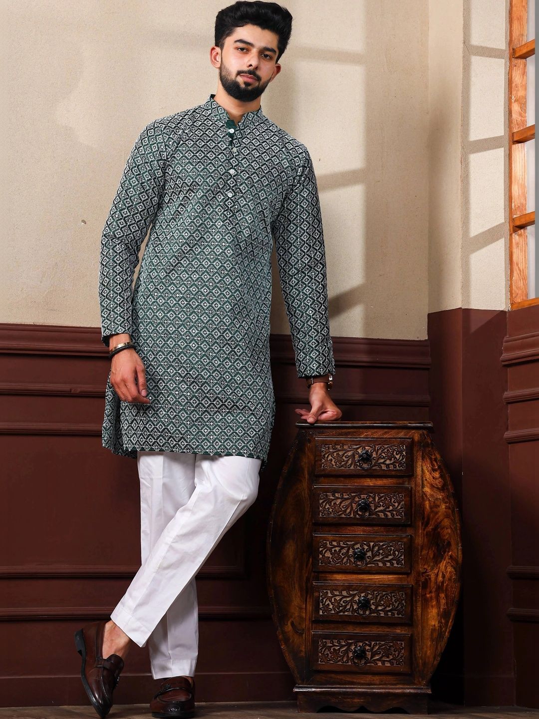 Moda Rapido Men Printed Regular Kurta with Pyjamas-picture-38