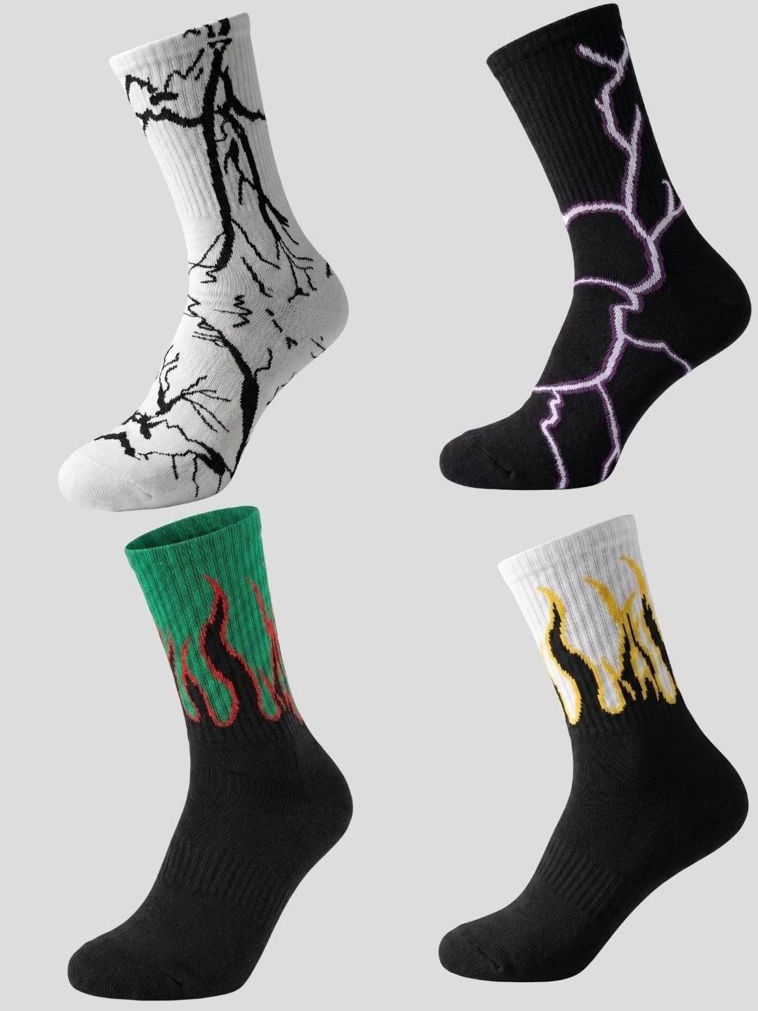 Moda Rapido Men Pack of 4 Cotton Blend Patterned Calf Length Socks-picture-21