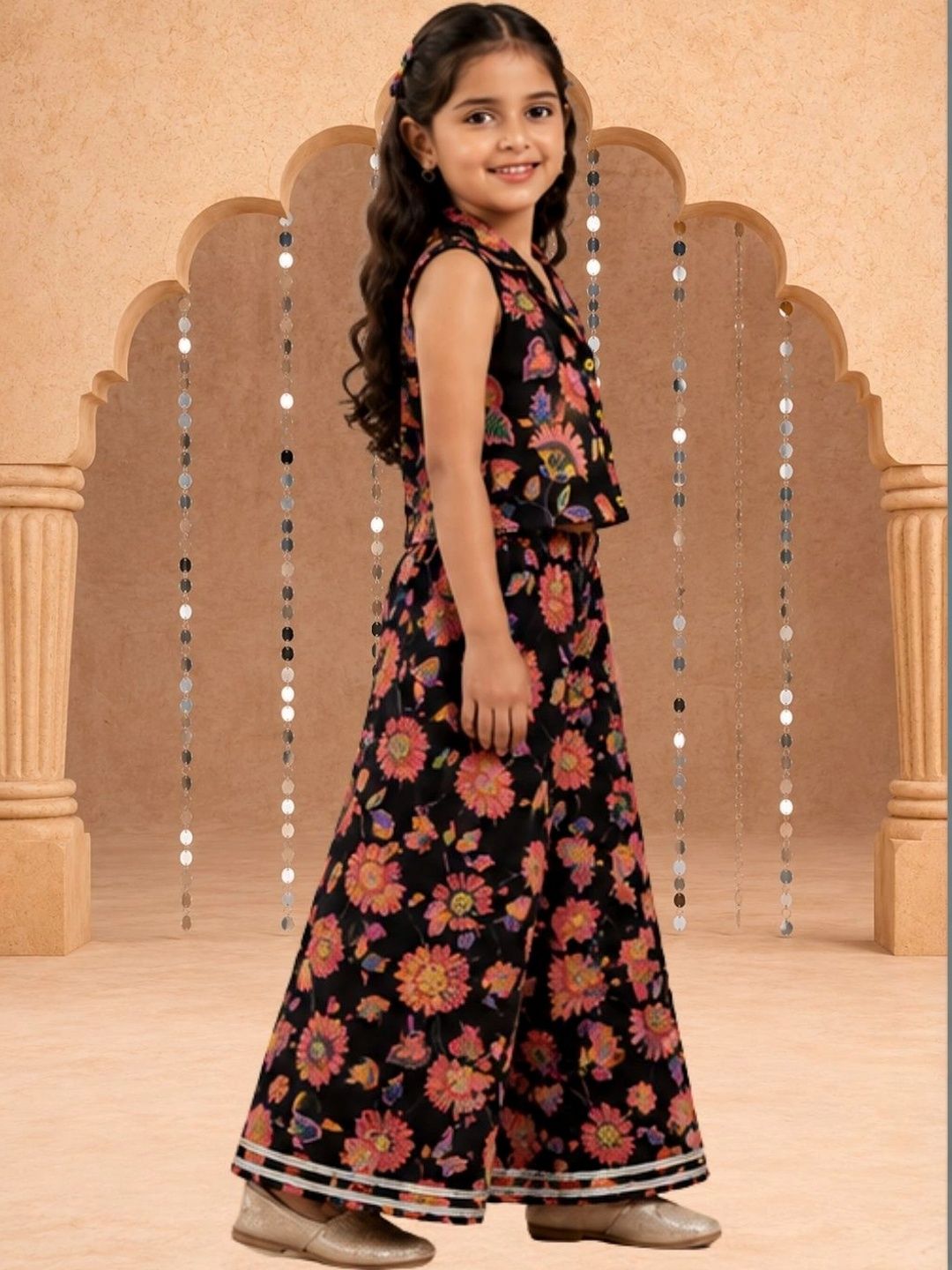 LIL DRAMA Girls Printed Top with Palazzos-picture-42