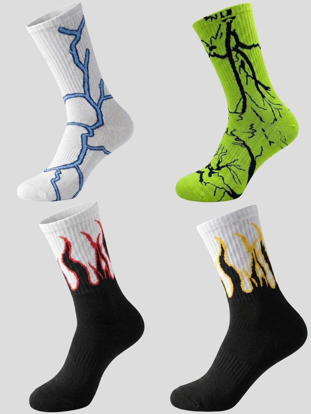 Moda Rapido Men Pack of 4 Cotton Blend Patterned Calf Length Socks-picture-57