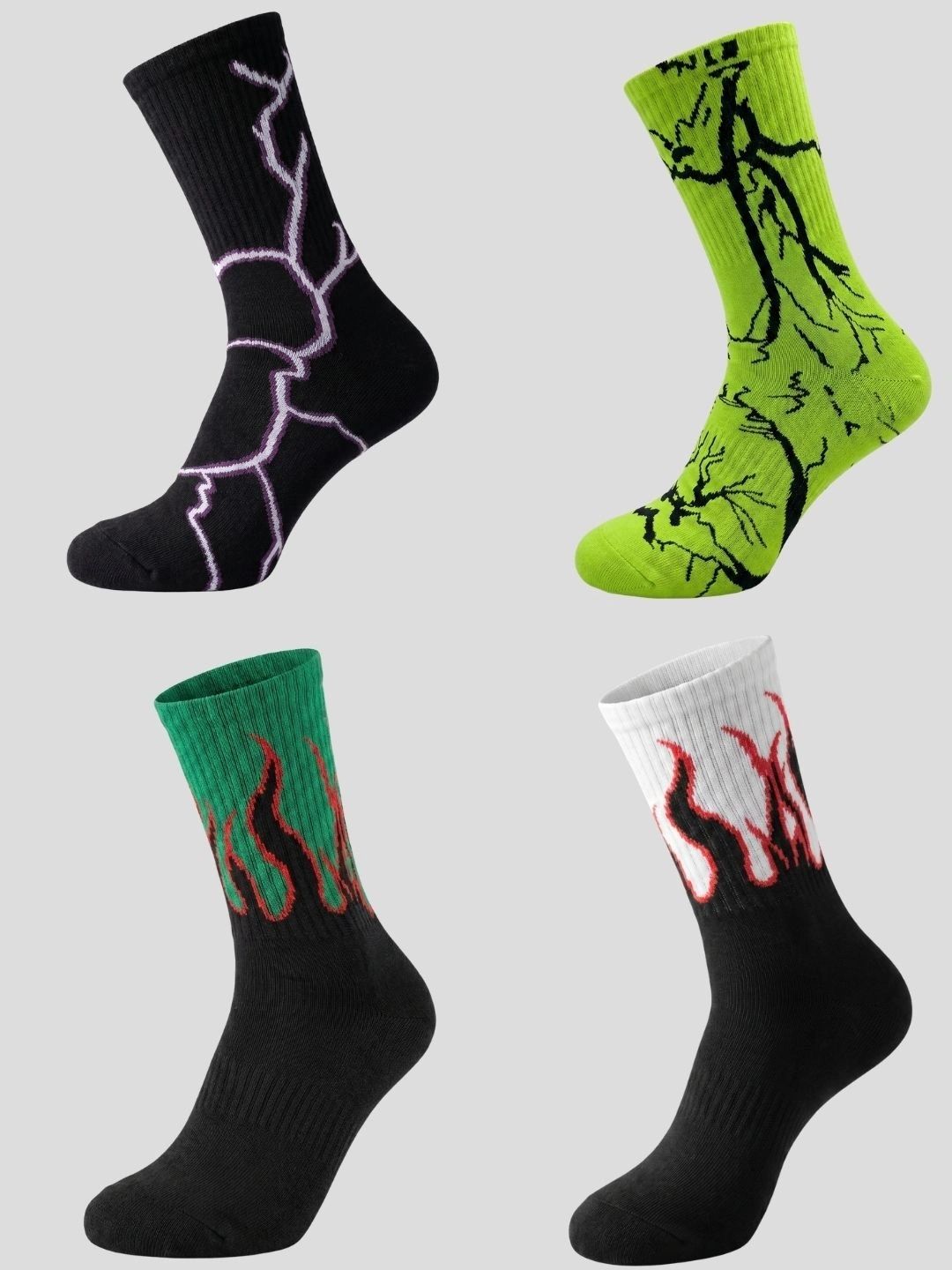 Moda Rapido Men Pack of 4 Cotton Blend Patterned Calf Length Socks-picture-43