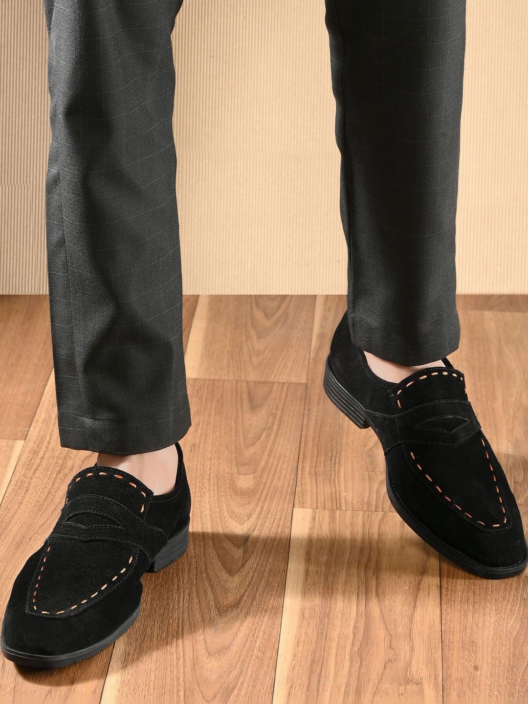 Tuoiocchi Men Leather Pointed Toe Slip-On Formal Loafers-image-49
