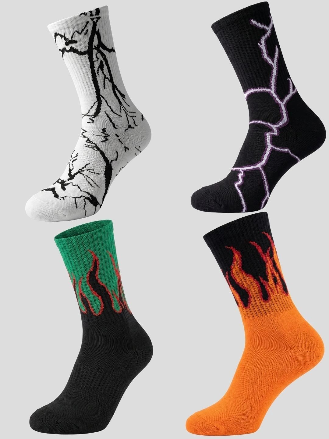 Moda Rapido Men Pack of 4 Cotton Blend Patterned Above Ankle Socks-picture-57