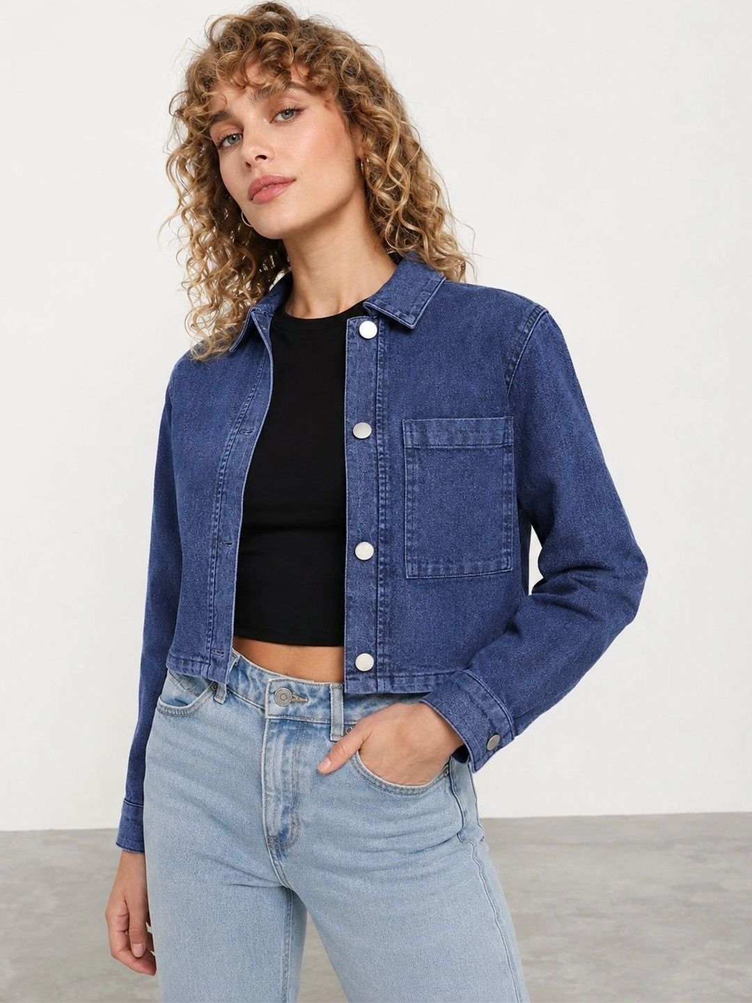 Muhuratam Women Crop Denim Jacket-picture-29
