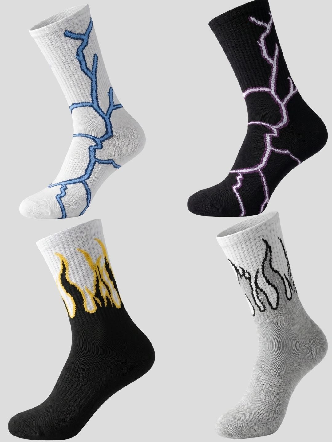 Moda Rapido Men Pack of 4 Cotton Blend Patterned Above Ankle Socks-picture-51