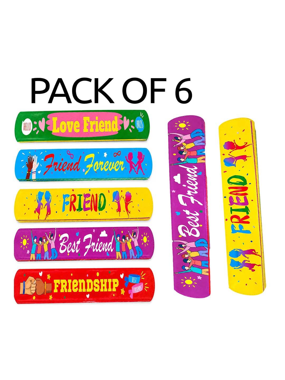 NICE LIFE COLLECTIONS Set Of 6 Friendship Slap Bracelet-picture-16