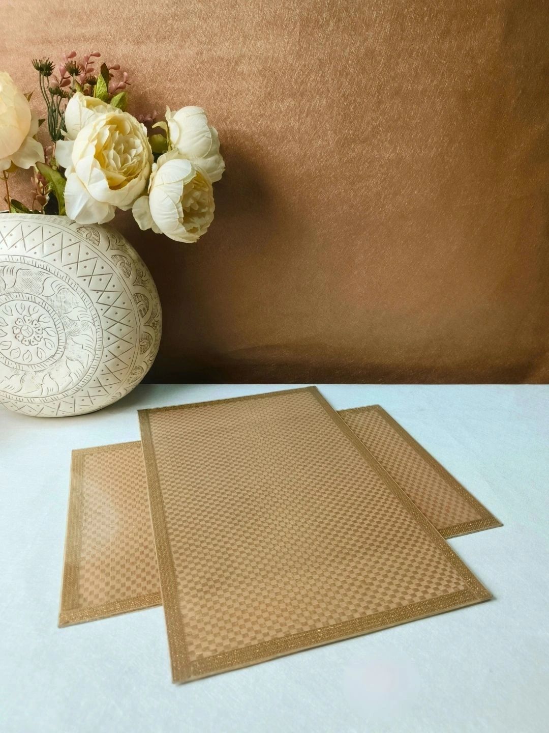 THE HOME CO. 2 Pcs Beige Printed Rectangle Table Placemats-picture-31