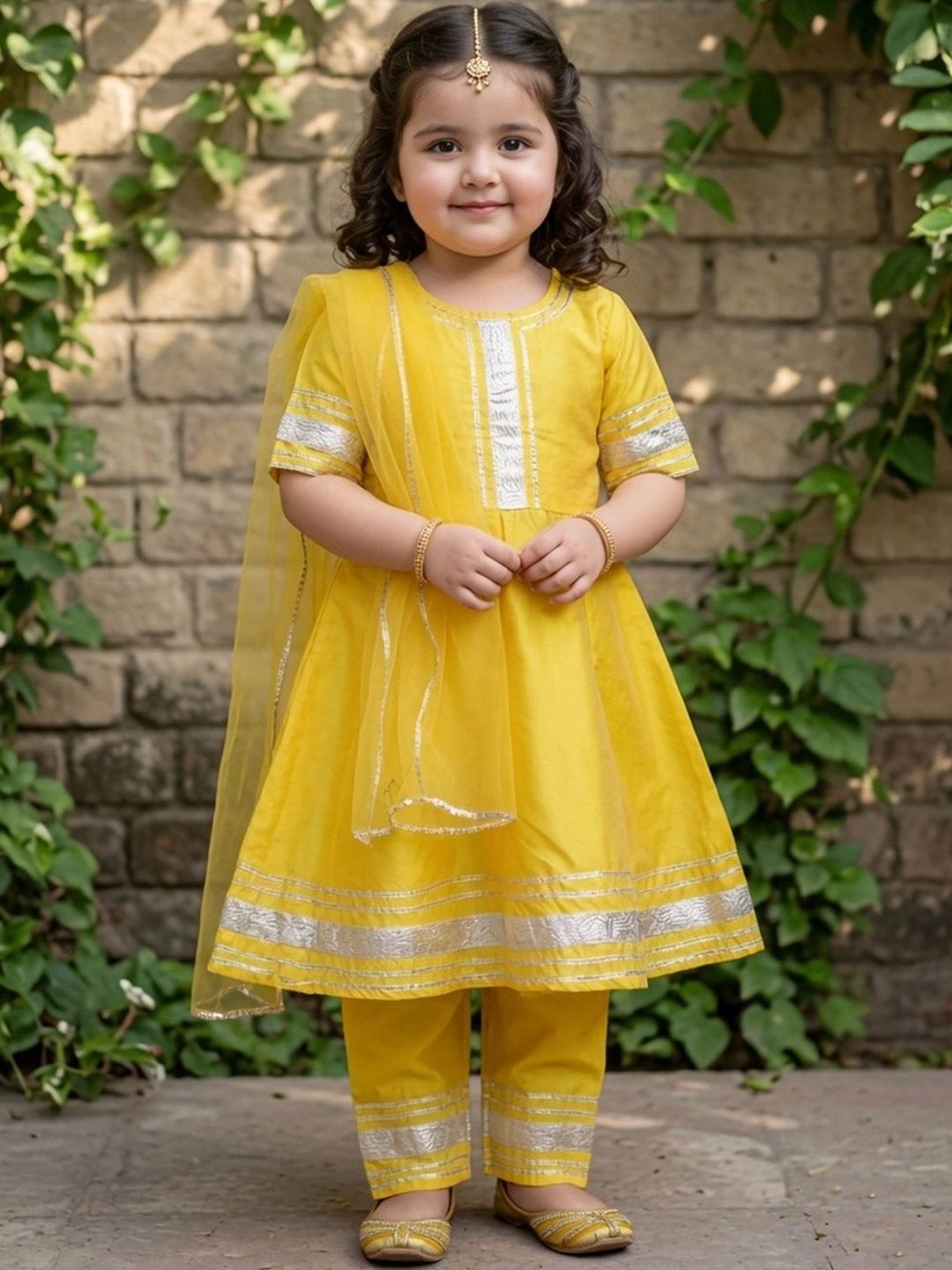 Cutiekins Girls Empire Kurta with Trousers & With Dupatta-picture-42