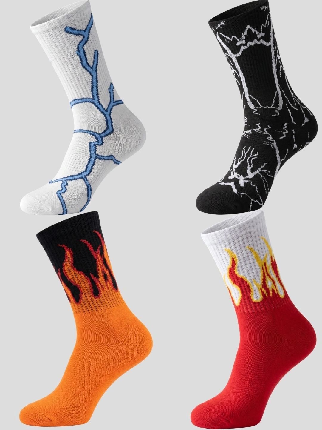 Moda Rapido Men Pack of 4 Cotton Blend Patterned Above Ankle Socks-picture-47
