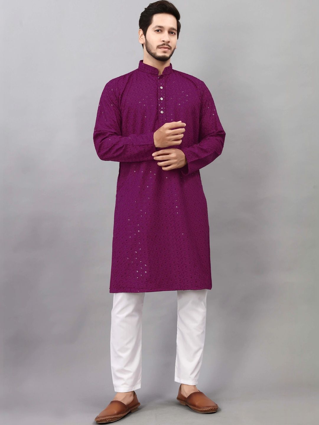 Moda Rapido Men Embroidered Chikankari Handloom Kurta-picture-34