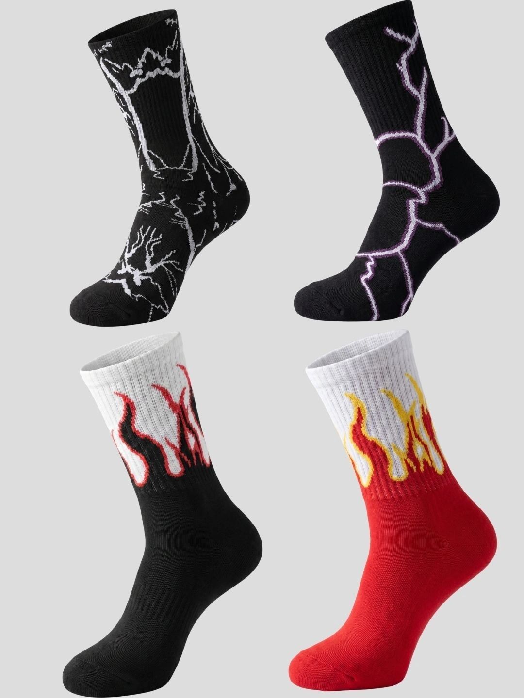 Moda Rapido Men Pack of 4 Cotton Blend Patterned Calf Length Socks-picture-25