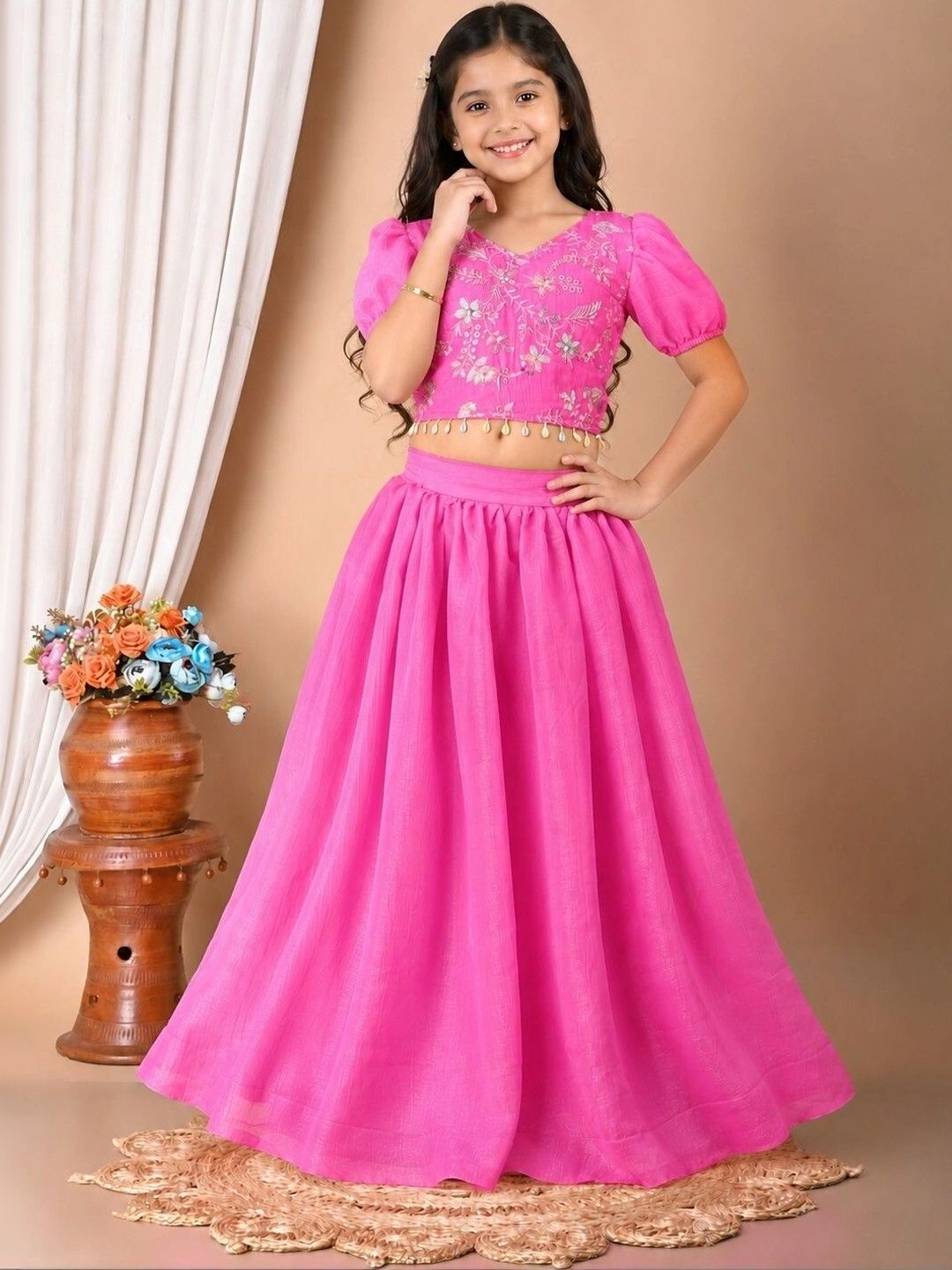 SPAMitude Girls Embroidered Lehenga With Choli-picture-22