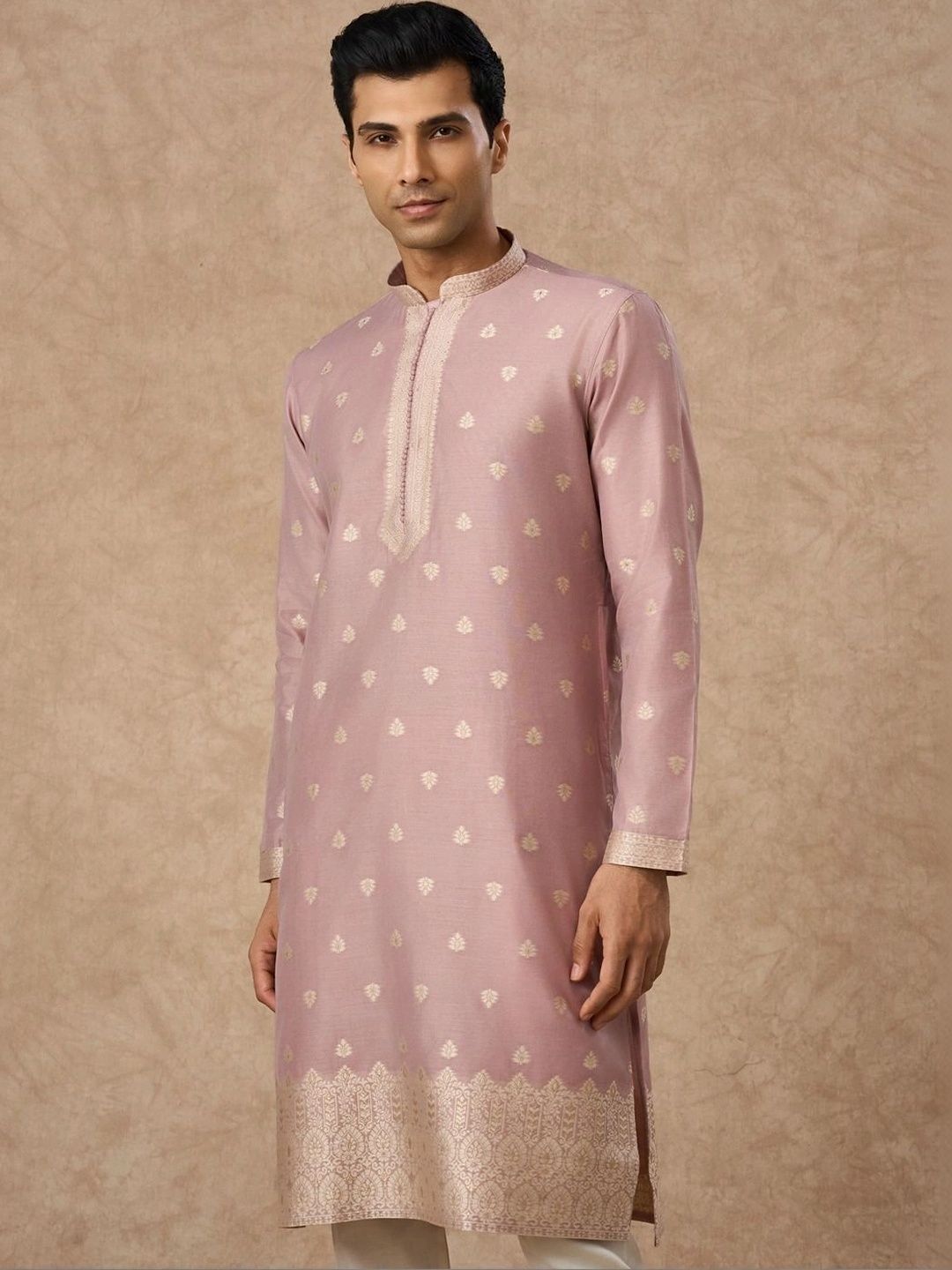 Manyavar Men Ethnic Motifs Regular Kurta with Trousers-picture-24