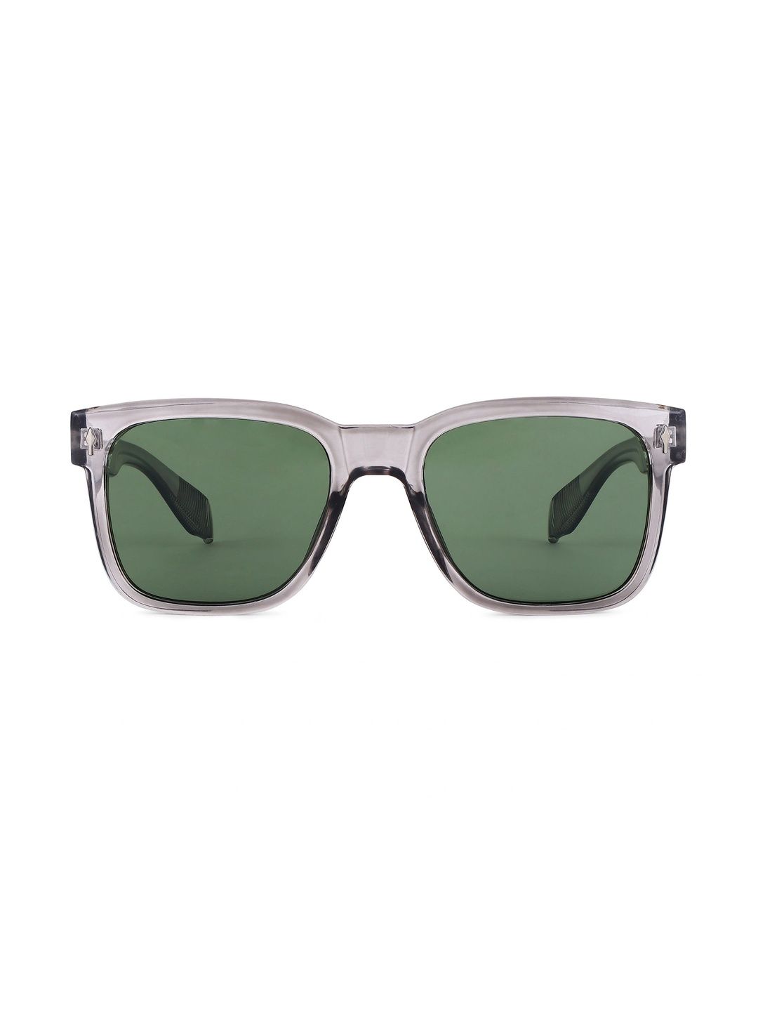 HEXXA Unisex Green Lens & Gunmetal-Toned Rectangle Sunglasses with-picture-36