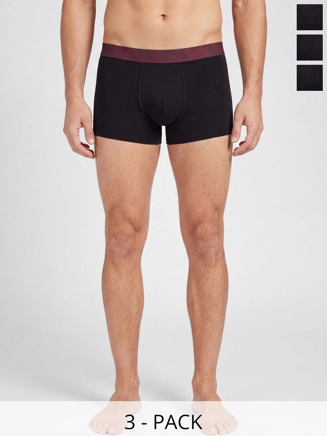 GUESS Pack of 3 Cotton Solid Trunks-image-37