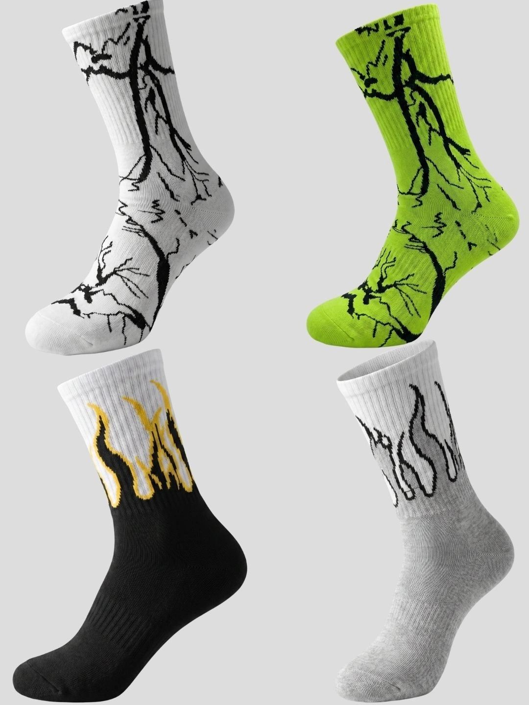 Moda Rapido Men Pack of 4 Cotton Blend Patterned Above Ankle Socks-picture-42