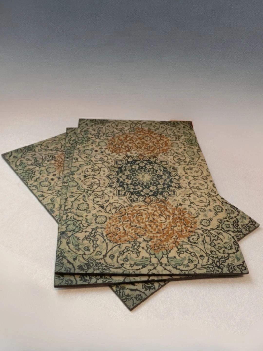 THE HOME CO. 3-Pcs Beige & Turquoise Blue Printed Rectangle Table Placemats-image-8