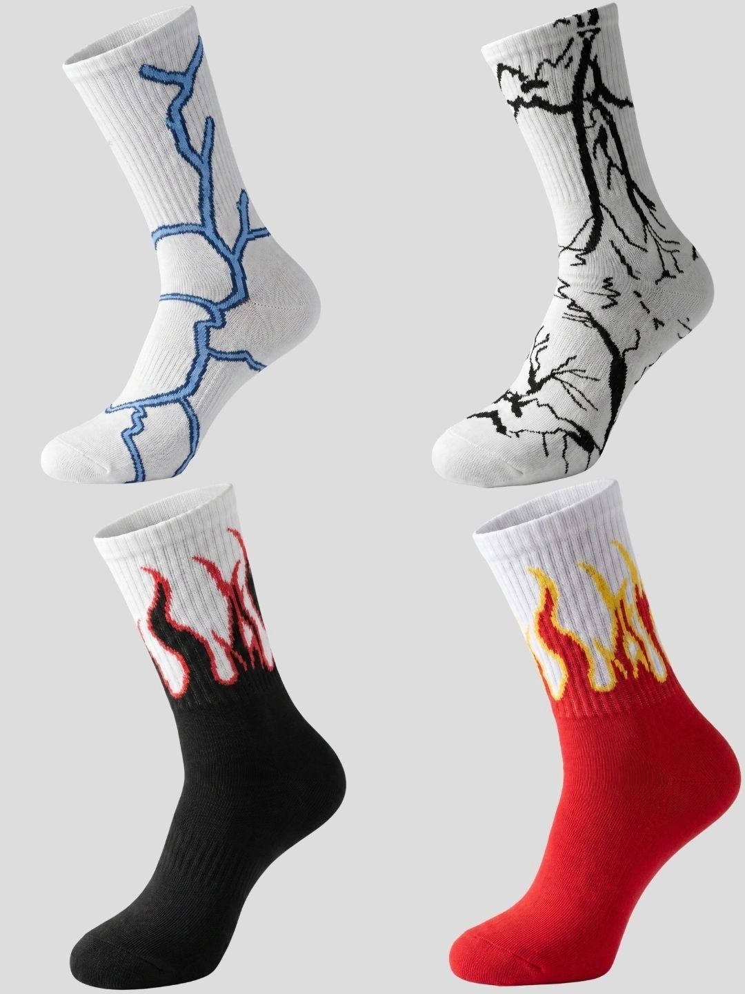 Moda Rapido Men Pack of 4 Cotton Blend Patterned Above Ankle Socks-picture-46