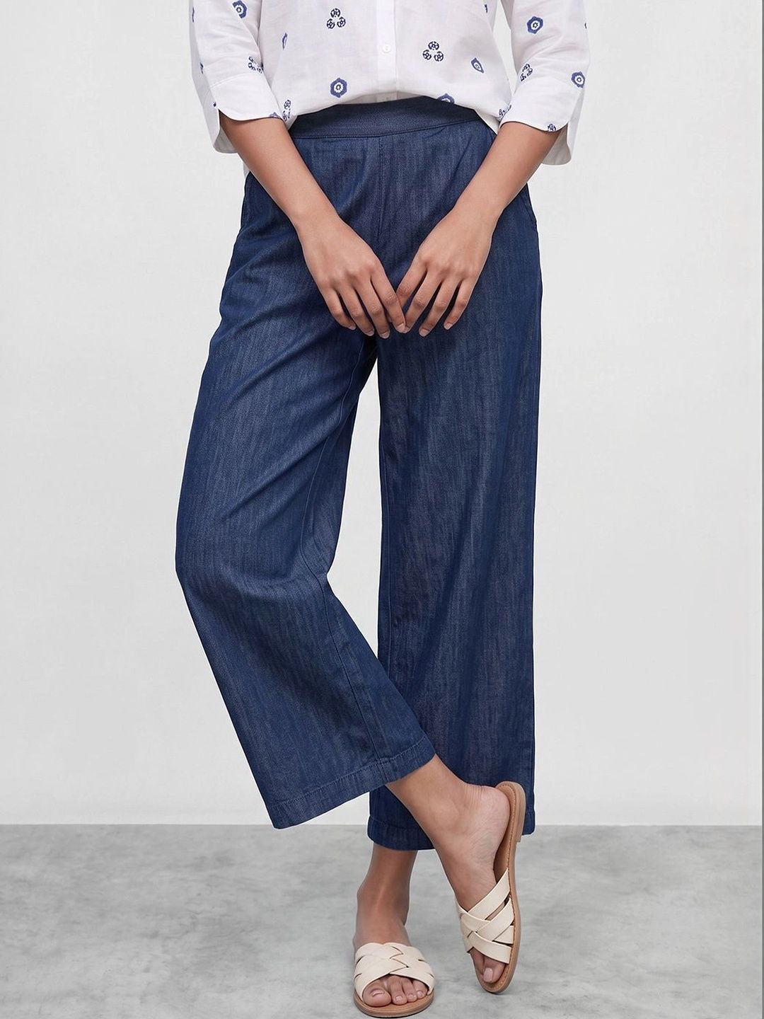 Colour Me by Melange Women Easy Wash Culottes Trousers-picture-16