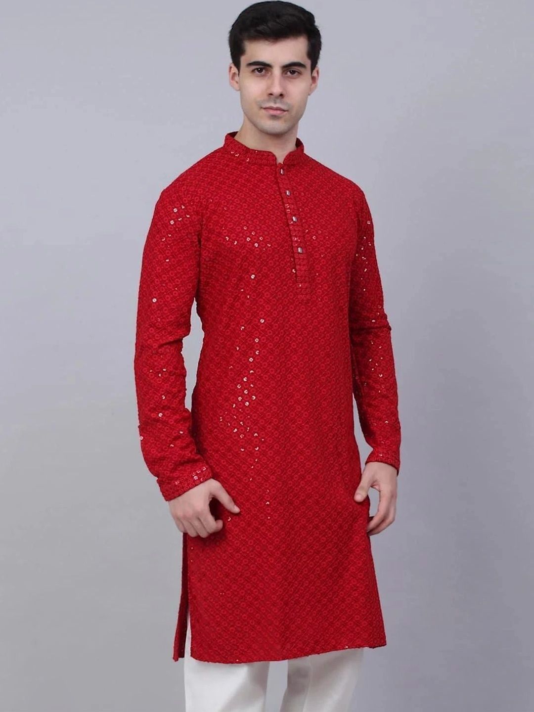Moda Rapido Men Embellished Sequinned Handloom Kurta-picture-54