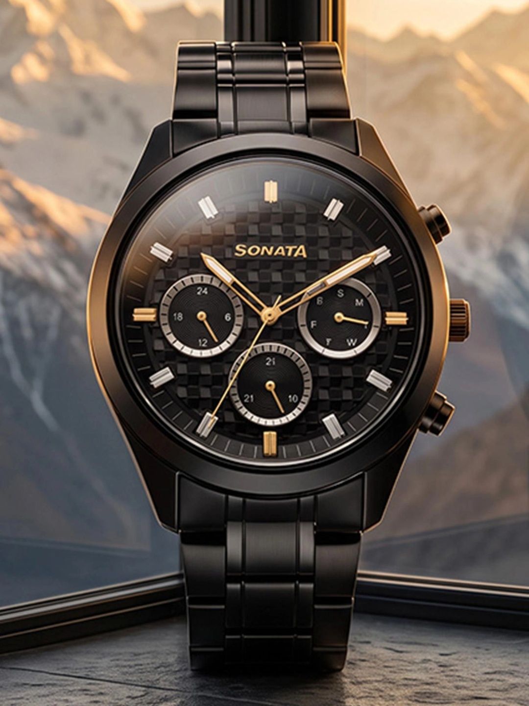 Sonata Men Dial & Bracelet Style Straps Analogue Chronograph Watch 7158NM01-picture-47