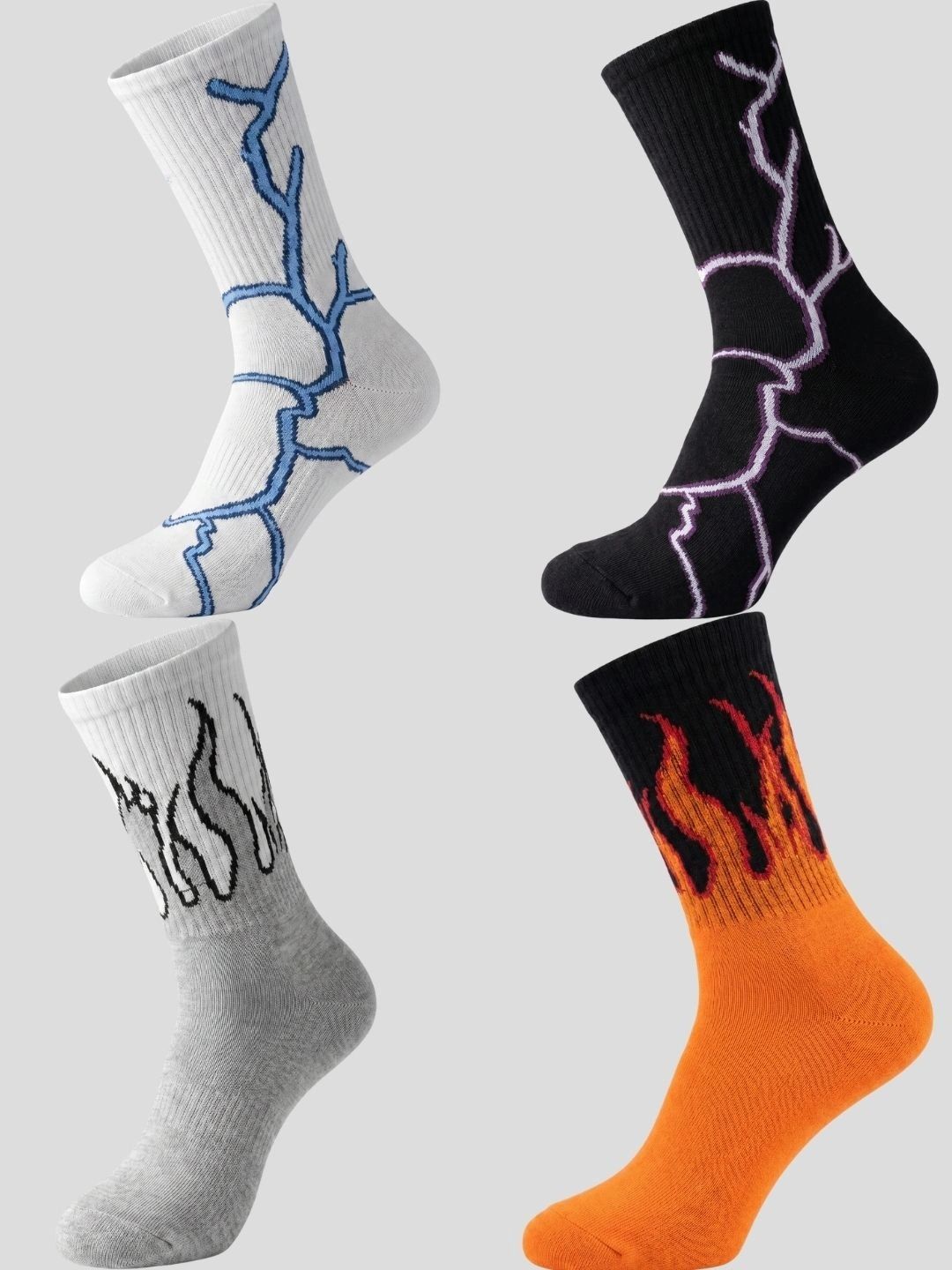 Moda Rapido Men Pack of 4 Cotton Blend Patterned Calf Length Socks-picture-23