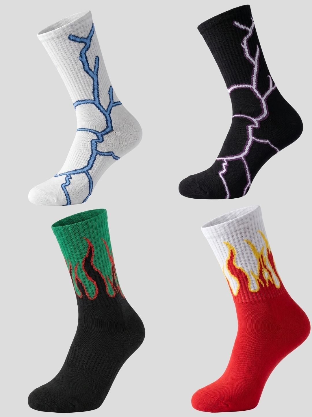 Moda Rapido Men Pack of 4 Cotton Blend Patterned Calf Length Socks-picture-27