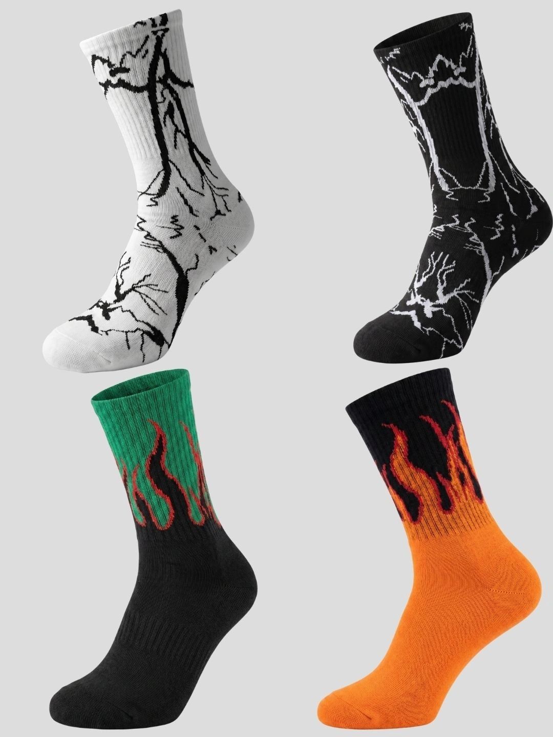 Moda Rapido Men Pack of 4 Cotton Blend Patterned Calf Length Socks-picture-33