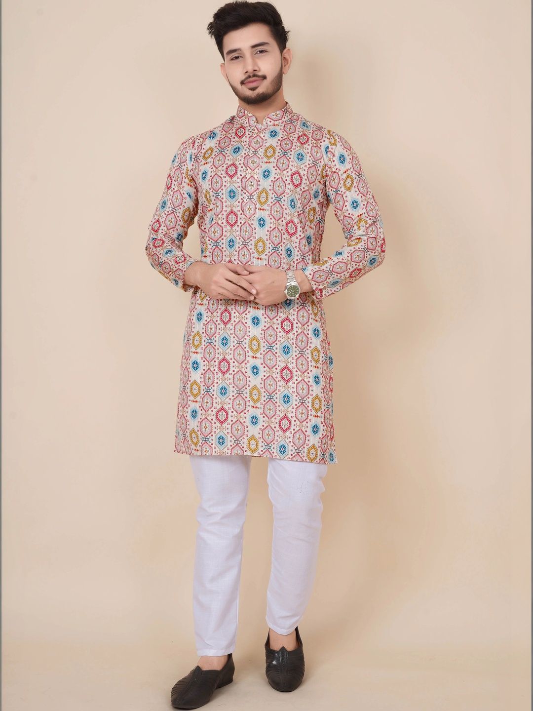 Moda Rapido Men Ethnic Motifs Printed Indie Prints Handloom Kurta-picture-22
