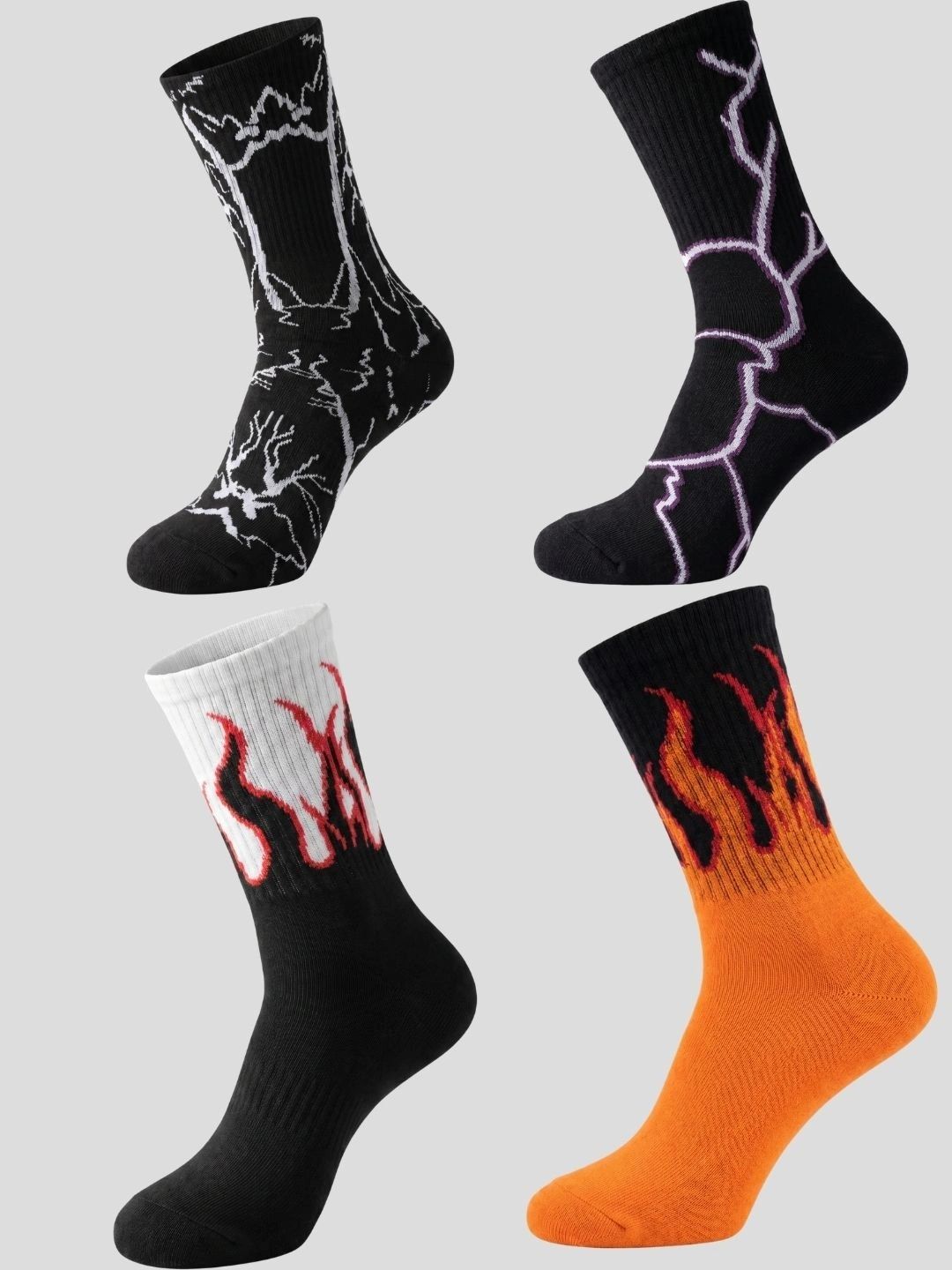 Moda Rapido Men Pack of 4 Cotton Blend Patterned Calf Length Socks-picture-20