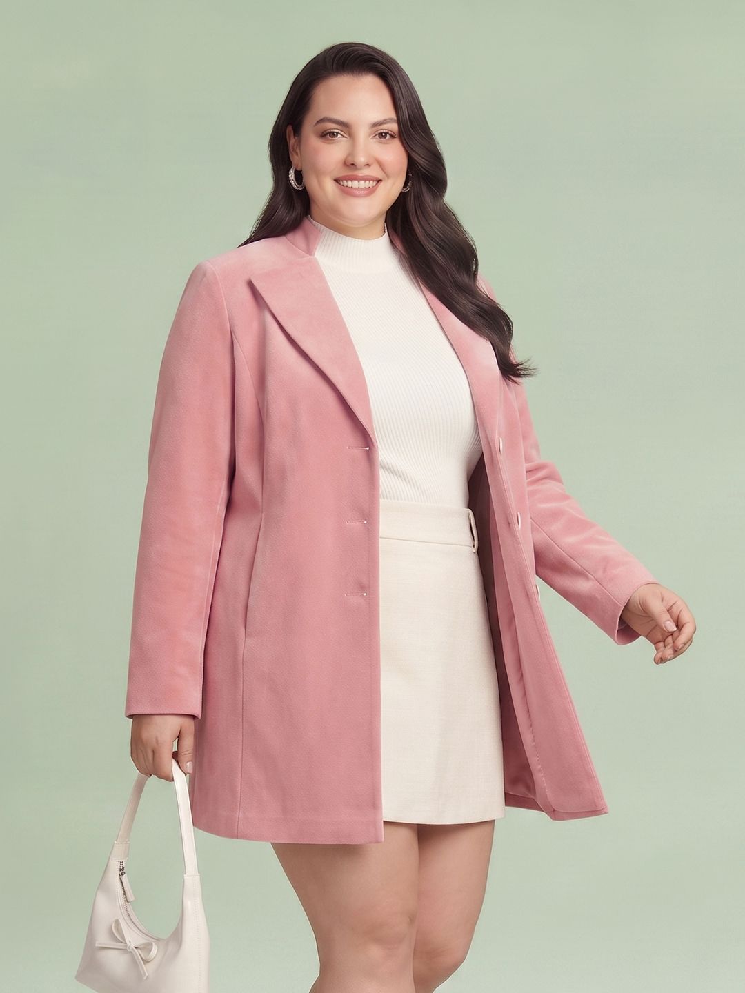 DressBerry Curve Plus Size Self Design Overcoat-picture-48