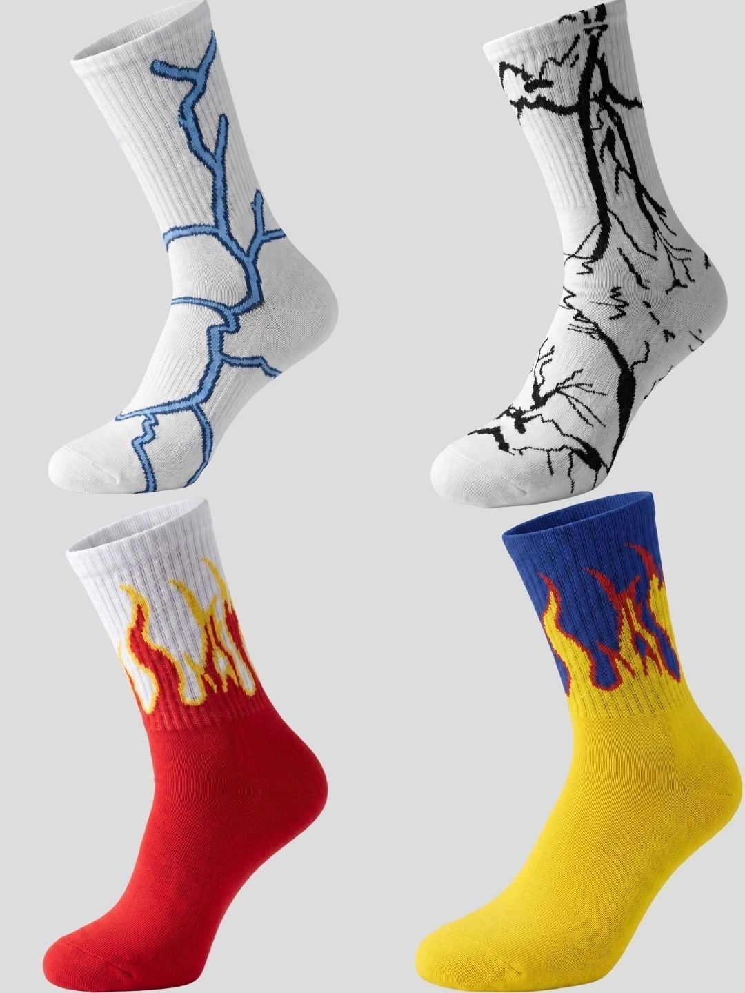 Moda Rapido Men Pack of 4 Cotton Blend Patterned Above Ankle Socks-picture-17