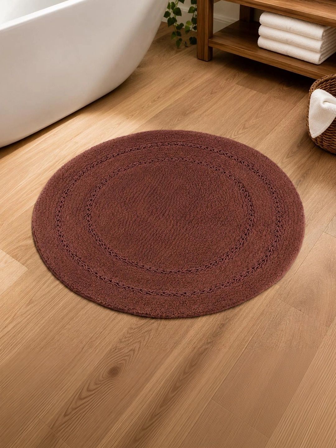 THE S LIVING Brown Anti Skid Durable 1450 GSM Bath Rugs-picture-47