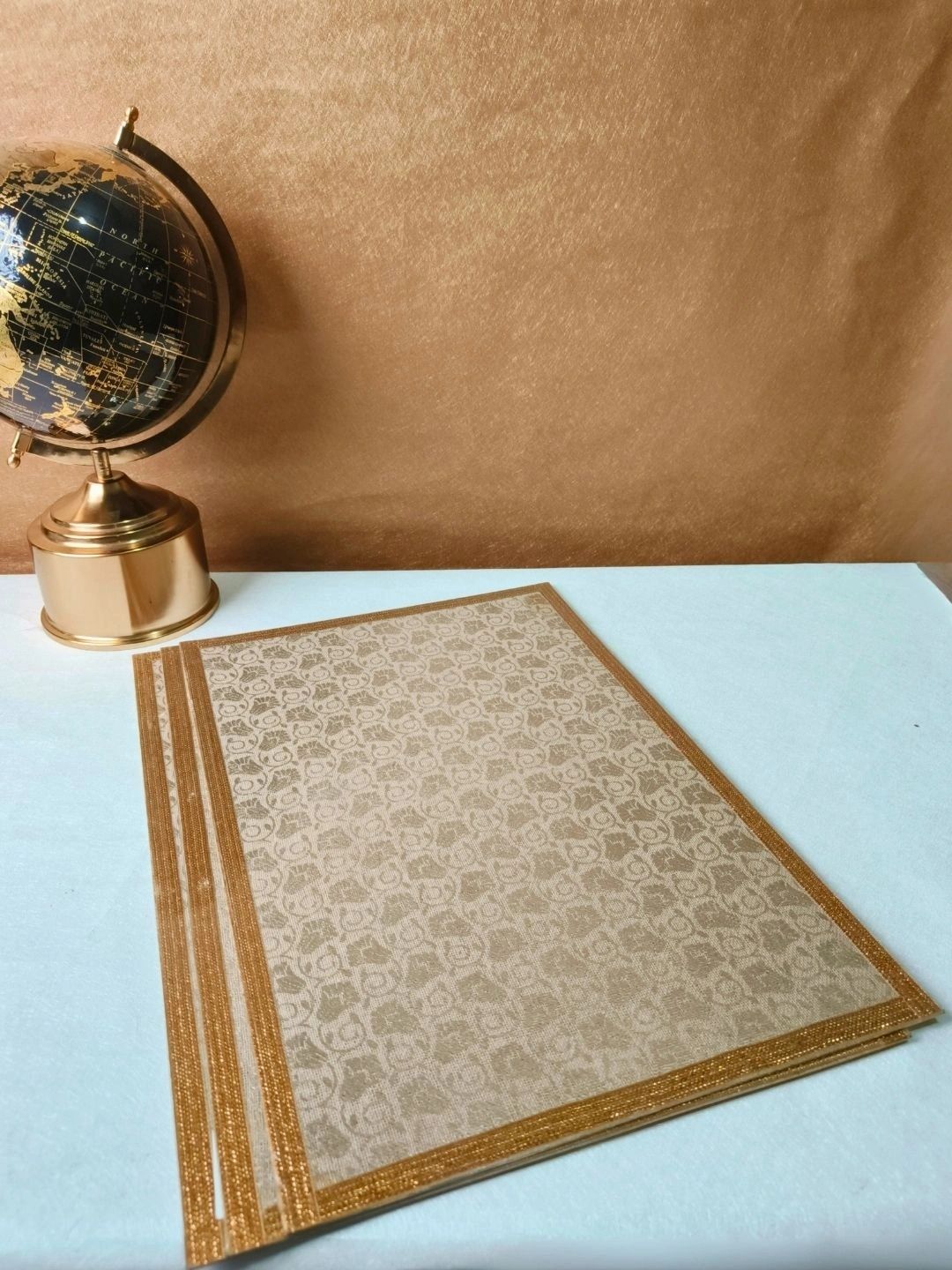 THE HOME CO. 3 Pcs Beige Printed Rectangle Table Placemats-picture-37
