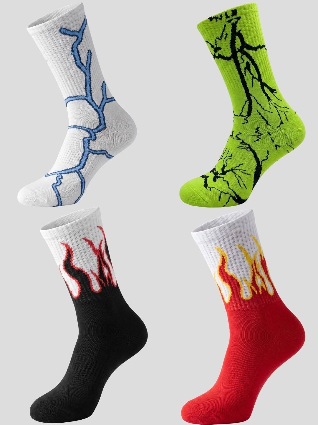 Moda Rapido Men Pack of 4 Cotton Blend Patterned Above Ankle Socks-picture-51