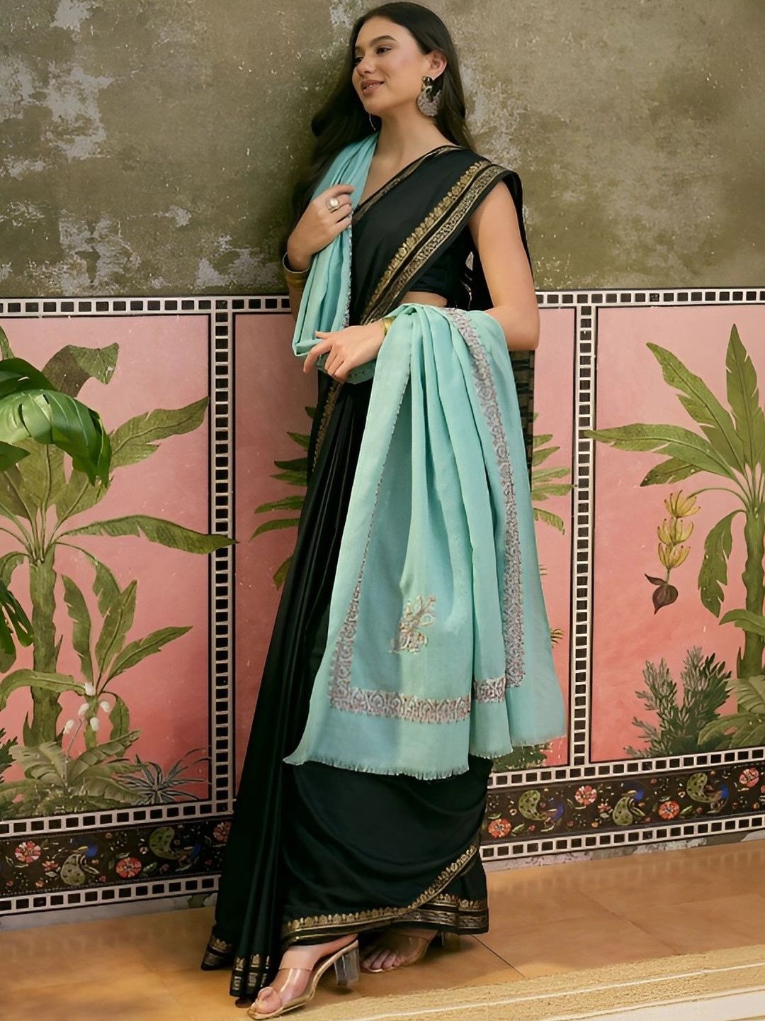 Sangria Women Ethnic Motifs Embroidered Shawl-image-42
