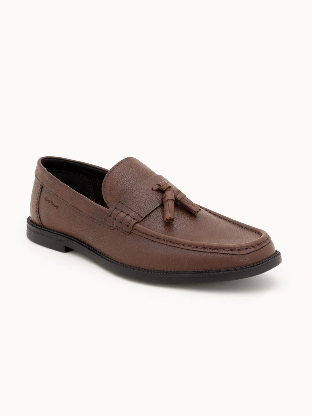 Red Tape Men Textured Leather Round Toe Slip-On Loafers Formal Shoes-picture-15