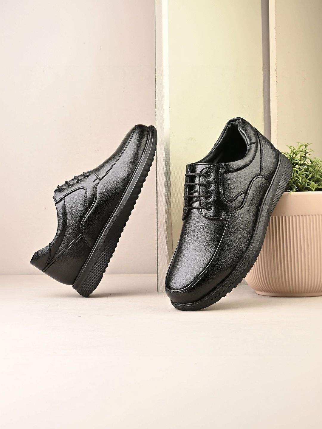 House of Pataudi Men Textured Derbys-picture-54