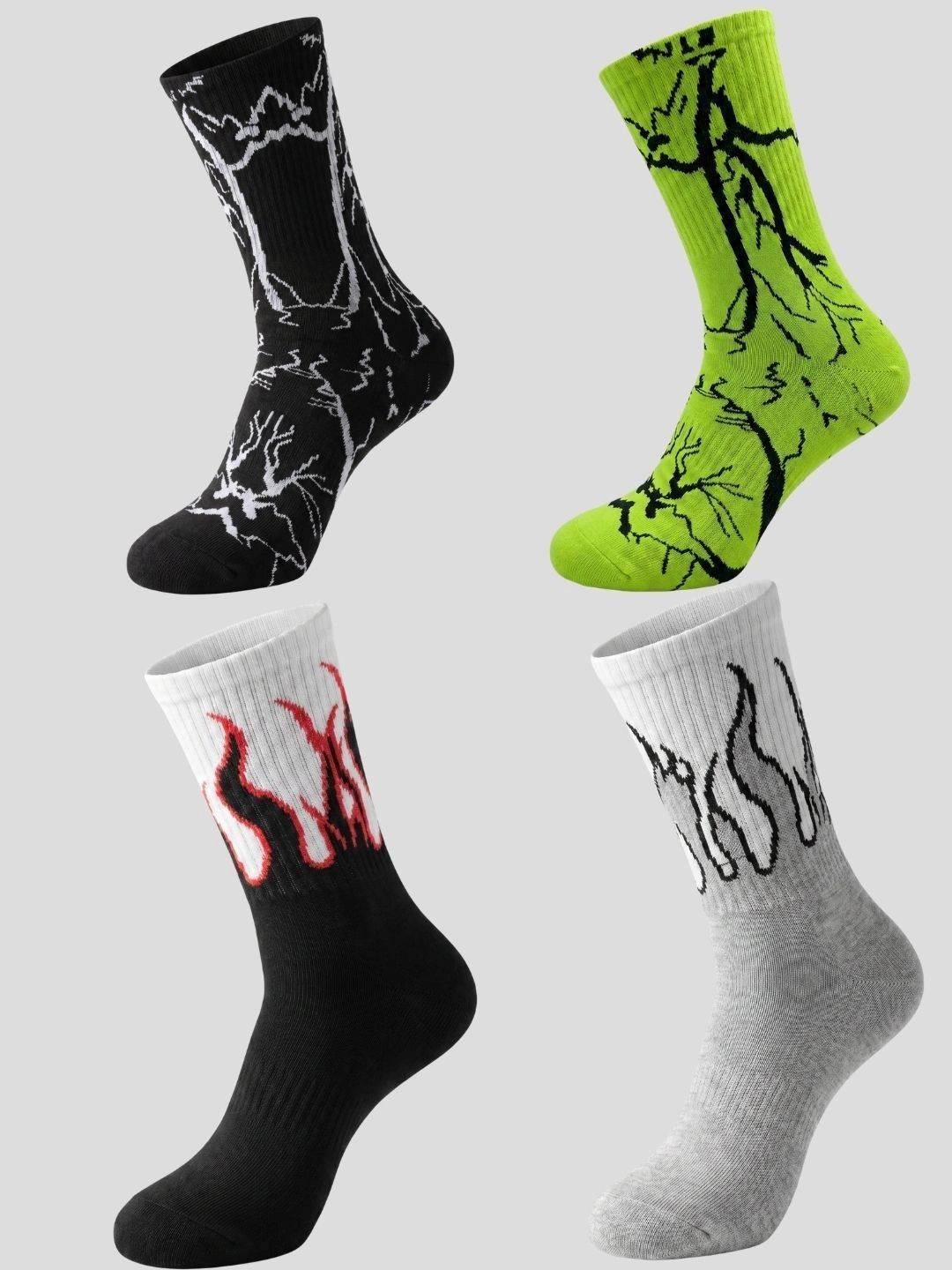 Moda Rapido Men Pack of 4 Cotton Blend Patterned Calf Length Socks-picture-37