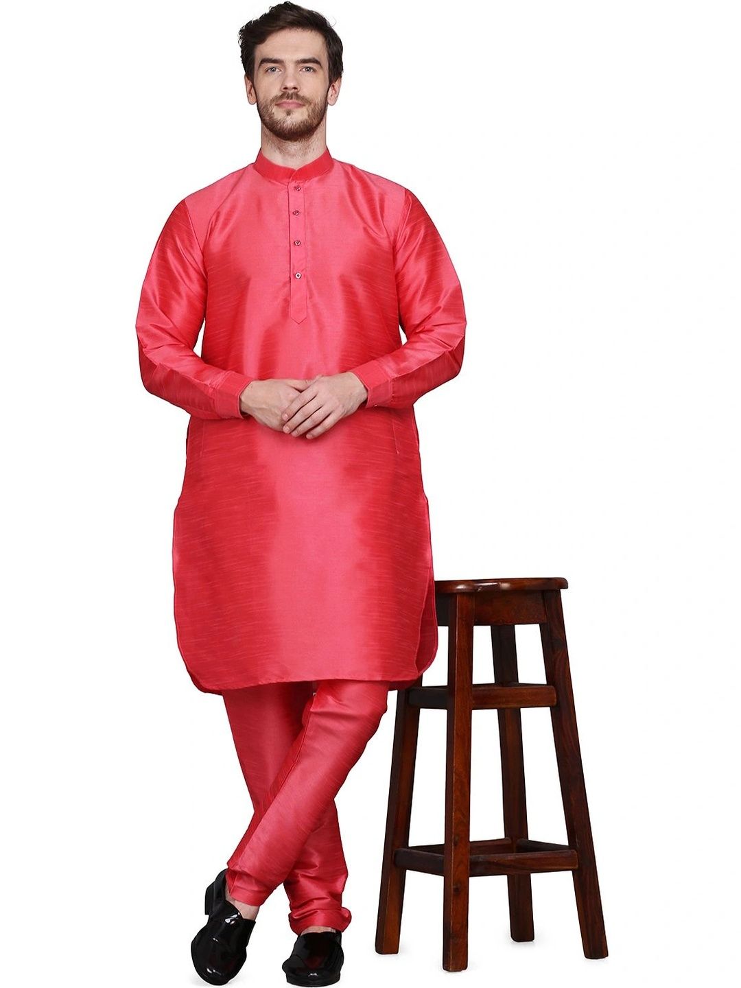 Jagdish Garments Men Regular Dupion Silk Kurta with Pyjamas-picture-45