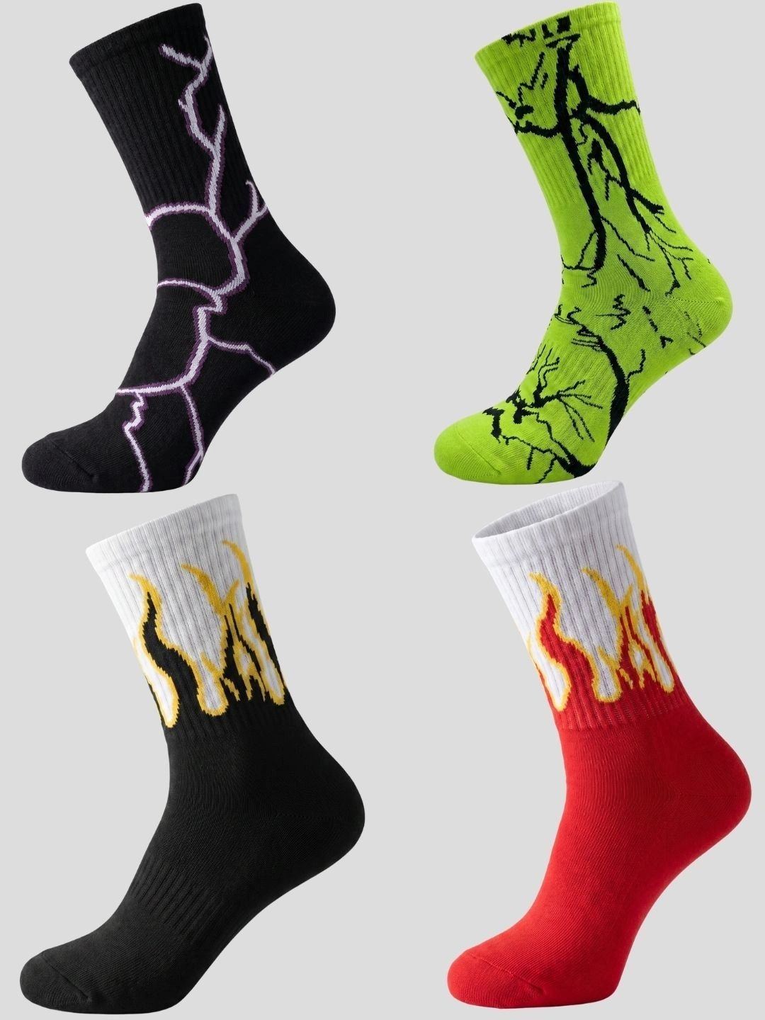 Moda Rapido Men Pack of 4 Cotton Blend Patterned Above Ankle Socks-picture-28