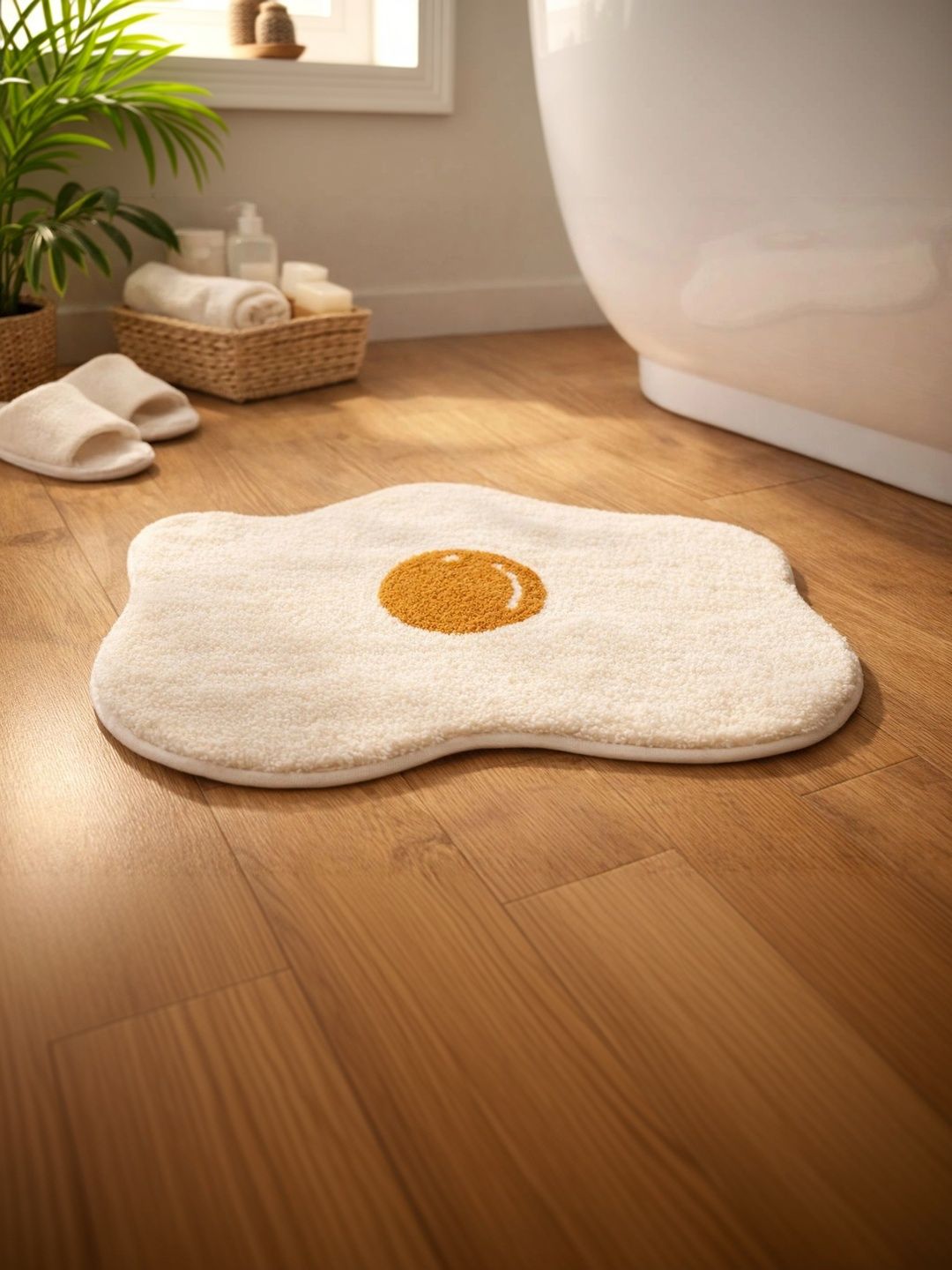 THE S LIVING Off White Anti Skid Durable 1800 GSM Bath Rugs-picture-40
