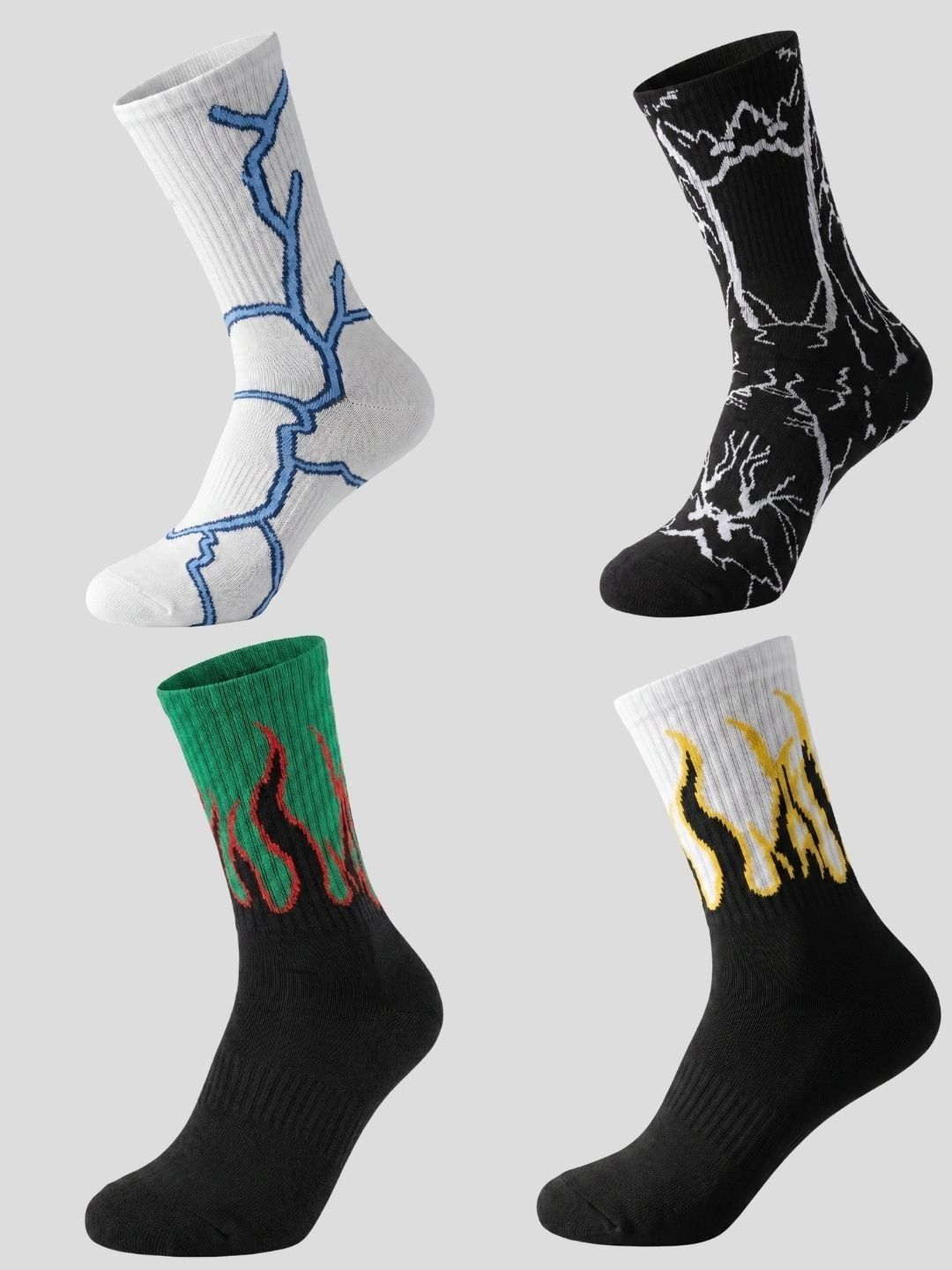 Moda Rapido Men Pack of 4 Cotton Blend Patterned Above Ankle Socks-picture-34