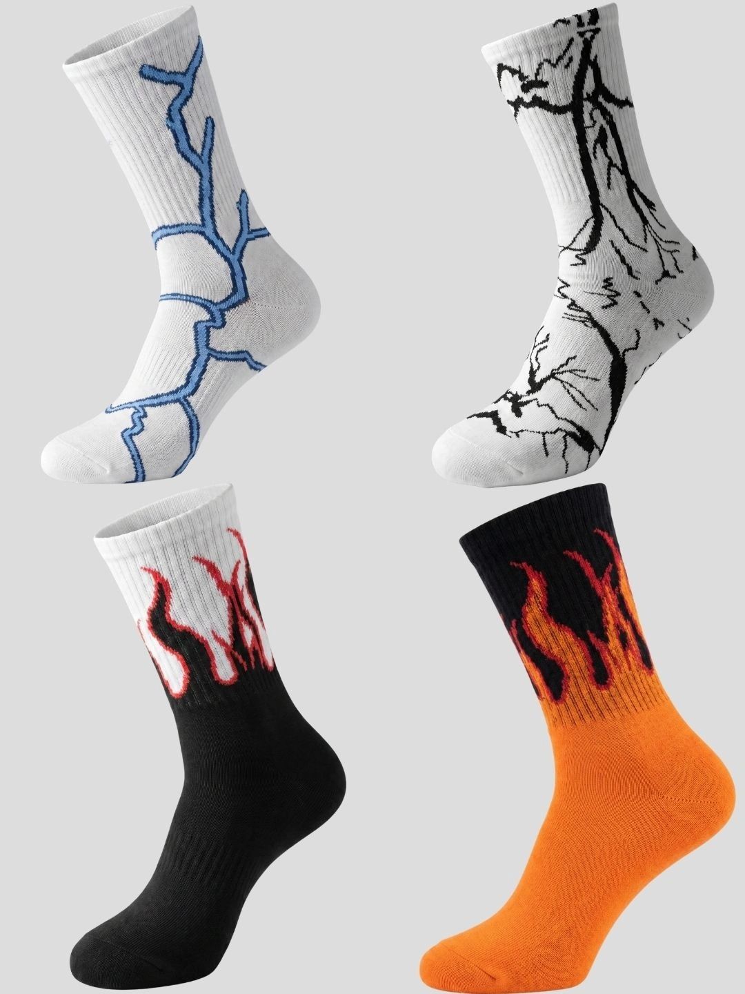 Moda Rapido Men Pack of 4 Cotton Blend Patterned Calf Length Socks-picture-33