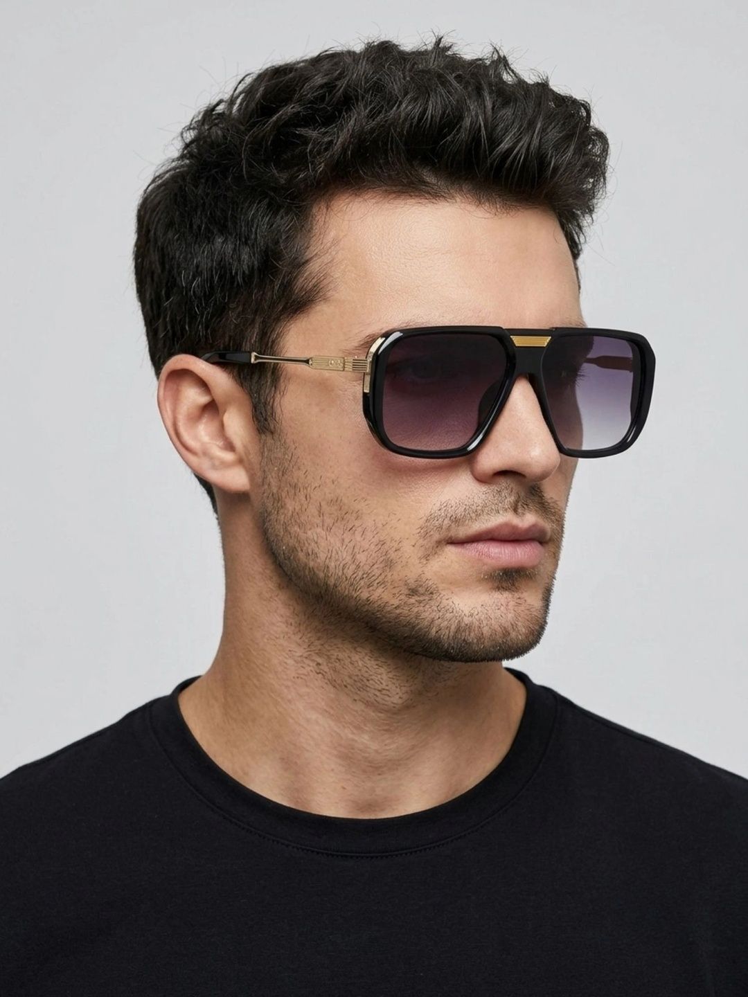 Roadster Unisex Grey Lens & Black Square Sunglasses with-picture-27