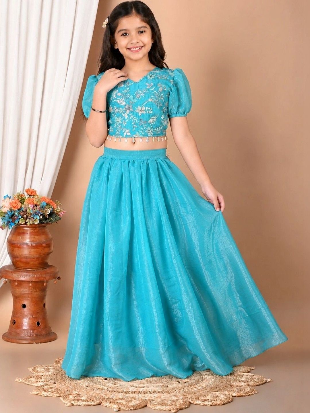 SPAMitude Girls Embroidered Lehenga With Choli-picture-16